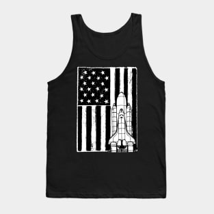 Astronaut vintage American flag Spacecraft Tank Top